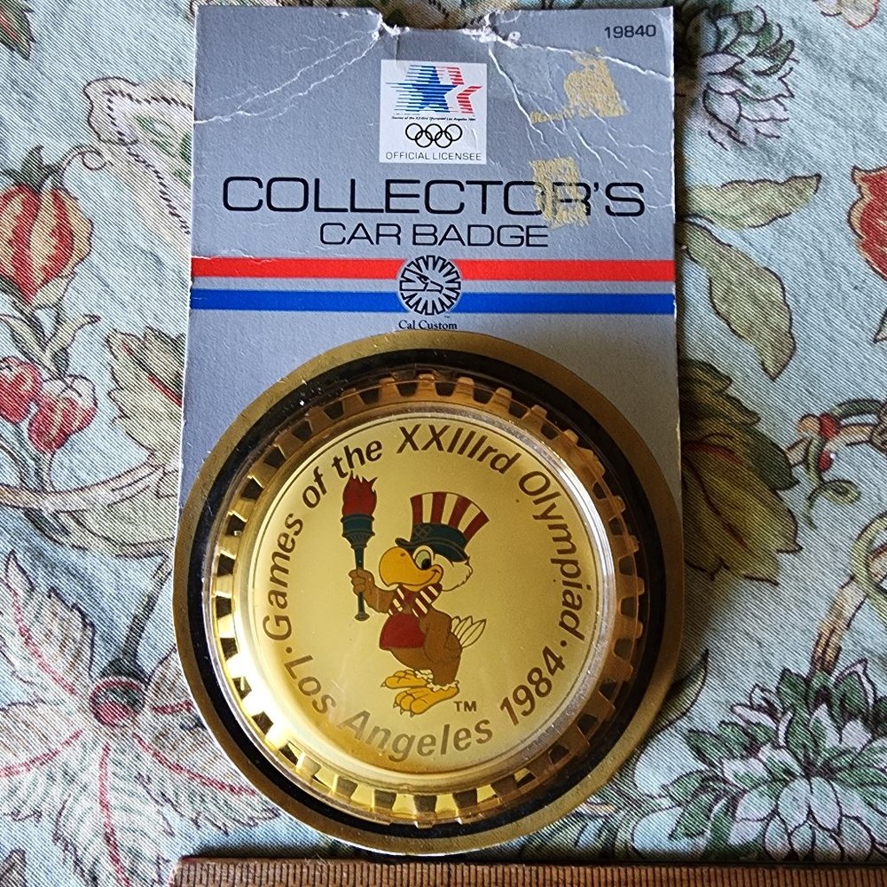 Vintage Los Angeles Olympics 1984 Sam the Eagle Car Badge Cal Custom NEW 1983